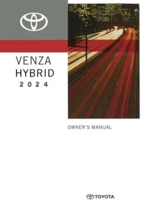 2024 Toyota Venza Hybrid Owners Manual User Guide - Picture 1 of 1