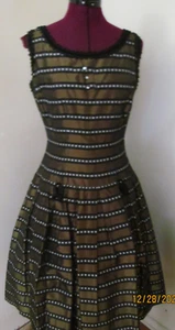1960s true vintage gorgeous party dress polished brown silk 34-28-38 - Picture 1 of 12