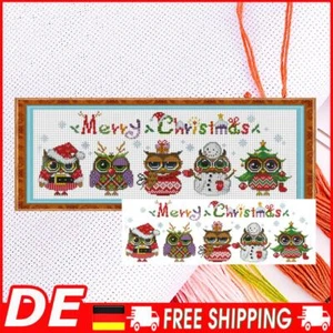 Teil-Kreuzstich-Set, Weihnachtseule, 14 CT, gezähltes Stickset, DIY-Dekor - Bild 1 von 12