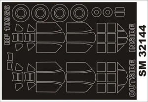 MESSERSCHMITT Bf-109 G-6 CANOPY PAINTING MASK TO REVELL KIT #32144 1/32 MONTEX - Picture 1 of 1