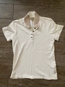 Burberry London Polo Shirt Women’s L Short Sleeve Made In England - Picture 1 of 3