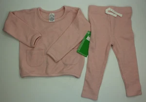 Infant Modern Moments Waffle Long Sleeve Top & Bottom Set Pink Size 12M - Picture 1 of 3