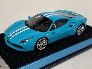 1/43 Looksmart Ferrari 488 Gtb IN Bambino Blu Bianco Strisce Argento Ruote - Picture 1 of 12