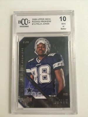 2008 Upper Deck Rookie Premier Cards Felix Jones BCCG 10 Mint or Better Cowboys - Image 1 of 4