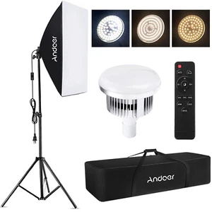 Andoer Softbox Light Stand Photo Studio Photography Continuous Lighting Kit Q9W1 - Picture 1 of 8