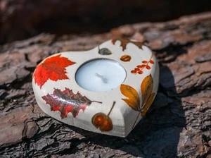 Tealight holder-Wooden Candle Holder-Decoupage tealight holder-Handmade item - Picture 1 of 4