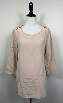 Blusa Lacoste 36 Polvo Rosa Seda Manga 3/4 Seda Nueva Foto 1 de 4