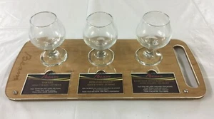 JIM BEAM 3 Bandeja de Vuelo de Vidrio para Degustación de Bourbon con Tarjetas de Descripción, NUEVO - Imagen 1 de 6