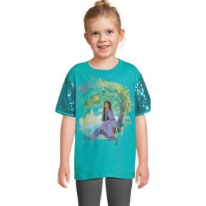 Disney Wish Girls Sequin Short sleeve Asha Graphic T-Shirt Small 6-6X green  - Picture 1 of 4