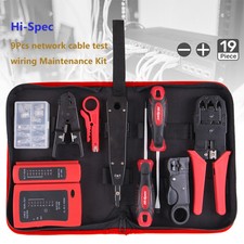 Hi-Spec 9 Pieces LAN Network Repair Tool Kit Network Cable Test Kit Cable Tester
