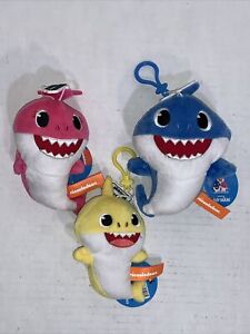 Baby Shark Nickelodeon Plush / Coin Pouch Lot Of 3 Mom Incl. Mom & Dad New NWT