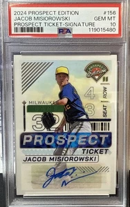 2024 Prospect Edition Jacob Misiorowski #156 Pros Ticket Signature Auto PSA 10 - Picture 1 of 2