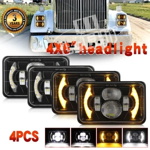 For International Harvester 9300 Truck 4PCS 4x6" Led Headlights HI/LO Projectors - Picture 1 of 15