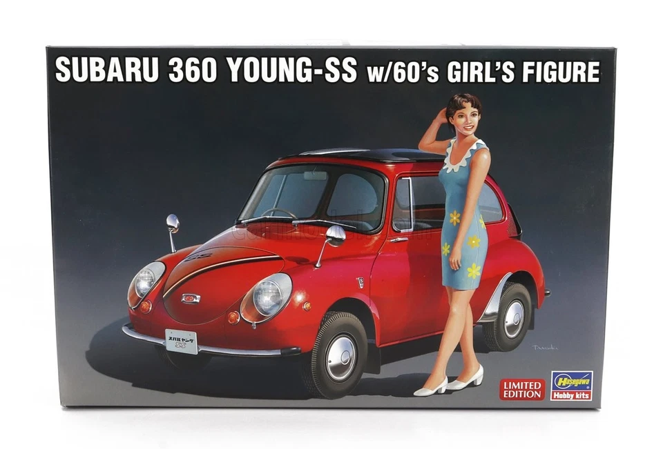 1/24 HASEGAWA - SUBARU - 360 YOUNG-SS WITH GIRL FIGURE 1958 52291 - Immagine 1 di 1