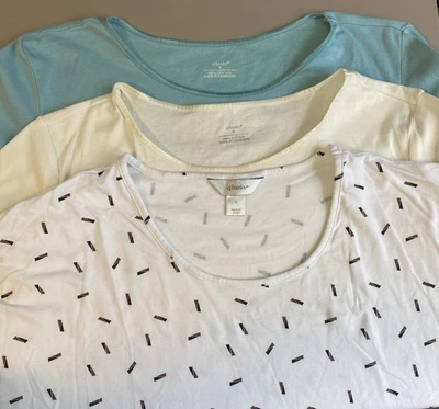Lot 3! CJ Banks 3/4 Sleeve & Short Sleeve T-shirts Women Size 1X  Cotton Blend - Image 1 of 4