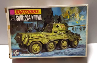 MATCHBOX  USATO 1:76 KIT MEZZO MILITARE SD KFZ 234/2 PUMA CON DIORAMA   PK-76 - Immagine 1 di 4