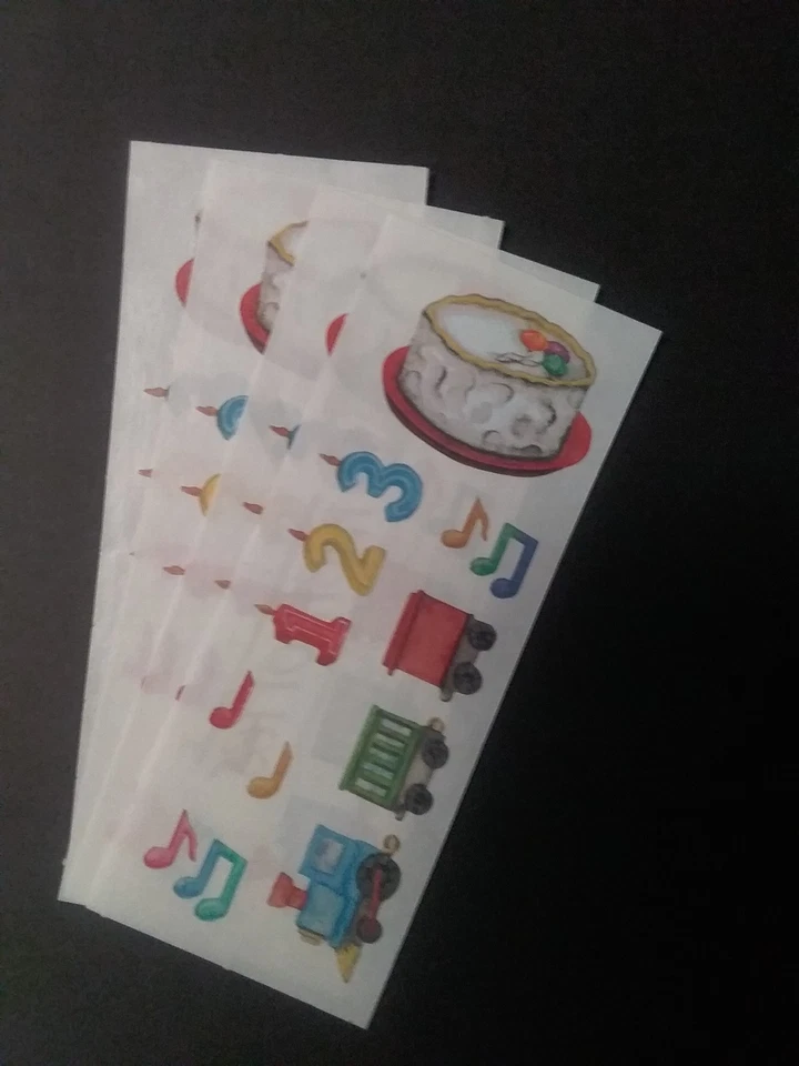 Creative Memories ~ лот из четырех студийных наклеек ~ 2 «x 5» день рождения мальчика  - Изображение 1 из 1