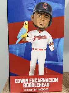 Cleveland Indians 2018 Edwin Encarnación Parrot HR Trot SGA Bobblehead con caja - Imagen 1 de 3