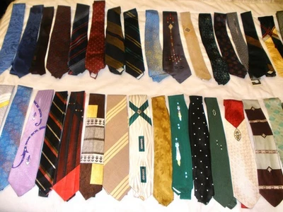 Lot of 37 Vintage Ties - Mostly Thin 1950's-60's - Some from Germany -  VG Cond. - Image 1 of 4