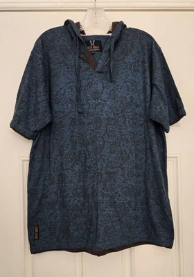 Quilted Giraffe Hooded T-Shirt Men 2XL Green Brown Multicolor Short Sleeve Logo - Image 1 of 4