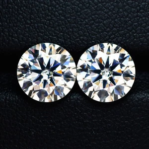 5.10ct VS [2Pcs Pair] Brilliant Round Cut 9.4 MM White (Color Less) Moissanite - Picture 1 of 5