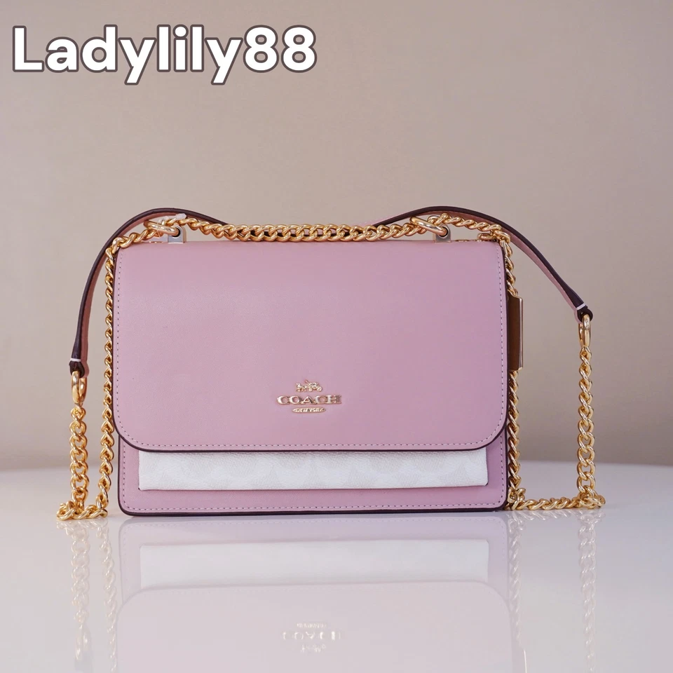 Coach Klare Crossbody Signature Canvas in Khaki With Black Leather 2020