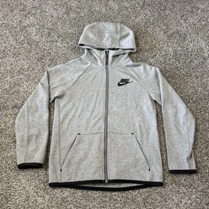 Nike Tech Fleece Hoodie Youth M Jacket Sweatshirt Zip Up Gray Track Top - Picture 1 of 5