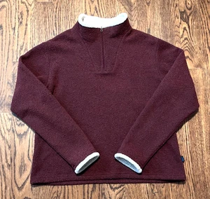 Vintage Kuhl Alfpaca Fleece Pullover Jacket Sweater Womens Large Burgundy - Picture 1 of 4