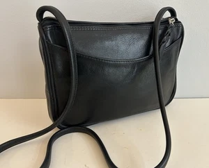 Borsa a tracolla vintage anni 90 Sven in pelle nera fatta a mano a Berkeley USA - Foto 1 di 9