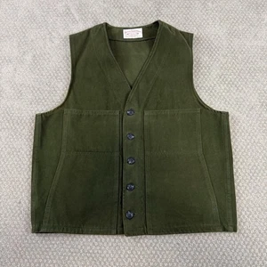 CC Filson Jacke Herren Große 44 Oliv Weste Moleskin V-Ausschnitt Baumwolle Jagd Outdoor - Bild 1 von 5