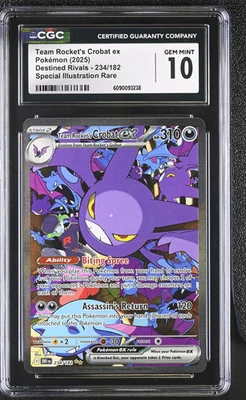 2025 Pokemon Team Rocket's Crobat ex #234/182 Special Illustration Rare CGC 10 - Image 1 of 2