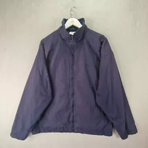 Adidas Bomber Jacket Mens XL Navy Blue Vintage 90s Embroidered Lightweight - Picture 1 of 13