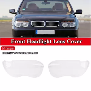 For BMW 7 Series E65 E66 Front Left +Right Headlight Lens Cover Headlamp 2002-05 - Picture 1 of 11