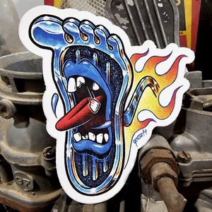 Vtg Style HOT ROD Gas PEDAL Sticker Kustom Kulture Decal Custom Car auto Van - Picture 1 of 4