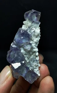 50g natürliche klare lila Phantomwürfel Fluorit Quarz Probe innere Mongolei - Bild 1 von 19