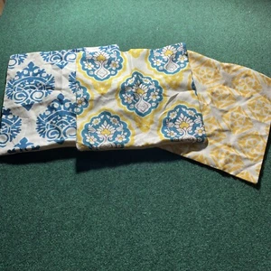 Damask Pillow Sham Floral Throw Turquoise Yellow Accent Cover Case Square Boho 3 - Picture 1 of 8