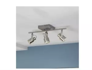 allen + roth 3 -Light Satin Nickel dimmable Integrated Modern/contemporary Track - Picture 1 of 3