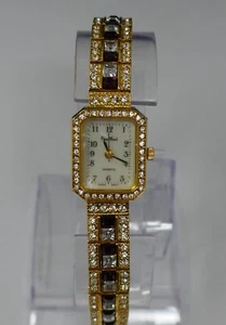 Pierre Nicol Gold Tone Sparkly Rhinestone Quartz Watch NEW BATTERY - Picture 1 of 16