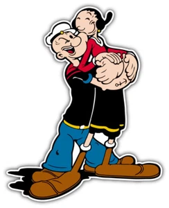"Calcomanía pegatina para parachoques de coche de baile de dibujos animados Popeye & Olive - 3"" o 5""" - Imagen 1 de 1