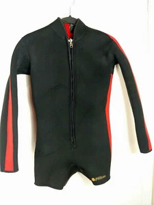 Vintage ~ Fathom Seaflex Wetsuit ~ Size M ~ Scuba Diving Red Blue ~ Long Sleeve - Picture 1 of 9