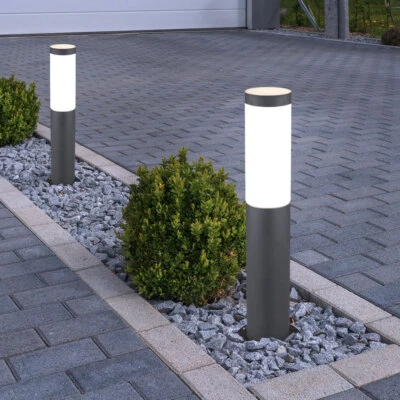 2x LED Sockelleuchten Gartenlampe Wegelampe Außen Stehlampe ANTHRAZIT Edelstahl - Bild 1 von 4