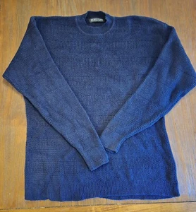 Vintage Structure Men’s XL Long Sleeve Crew Neck Blue Cable Knit Sweater - Picture 1 of 7