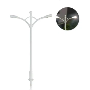 10x GMS L006 Model Lamp LED Street Lamp White Double Head  ca. 1/76 - Picture 1 of 3