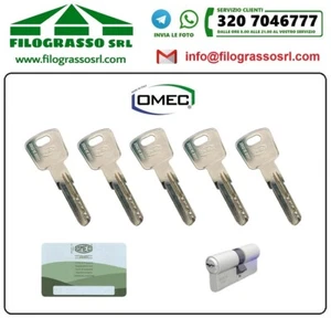 EUROPEAN SAFETY CYLINDER OMEC UNCLUTCHED 5 KEYS VARIOUS SIZES - Picture 1 of 2