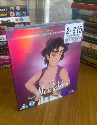 Disney Classics #31 ALADDIN (1992) U.K Blu Ray with O Ring Slipcase NEW SEALED! - Image 1 of 2