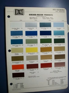 1970 Olds Cutlass 442 Toronado Delta 88 98 F85 Rallye RM auto paint chips -VG - Picture 1 of 1