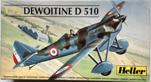 "DEWOITINE D 510". French Fighter. Heller Model Aircraft Kit. 1:72. No.80219.