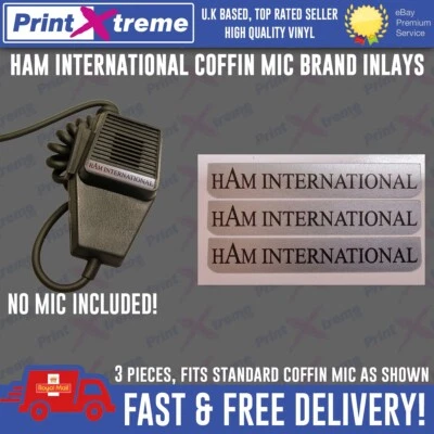 PRINTXTREME LTD - CB FACEPLATE DECALS HAM INTERNATIONAL cb radio COFFIN MIC INLAY STICKER Decal NO MIC INCLUDED!