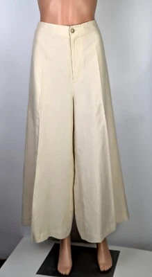 Polo by Ralph Lauren Women's Silk/Linen Blend in Natural, Wide Leg Pants size 12 - Image 1 of 4