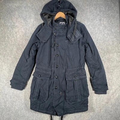 G Star Raw Jacket Womens Large Blue Hedley Parka Hooded Outdoor Cotton Coat - Image 1 of 4